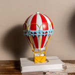 Small Big Red & White Metal Hot Air Balloon Décor