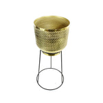 Small Brass Gold Hammered Planter 