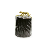 Small Gold and Black Ceramic Tiger Jar