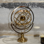 Small Golden Metal Armillary Sphere Decor.