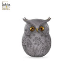 Small Grey Owl  with yellow eyes