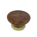 Small Hammered Wood and Iron Center Table and Side Table