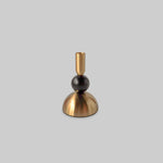 Small  Modern Matte Black and Gold Candle Holder Set.