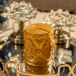 Small Sparkle Glitter Golden Pillar Candle