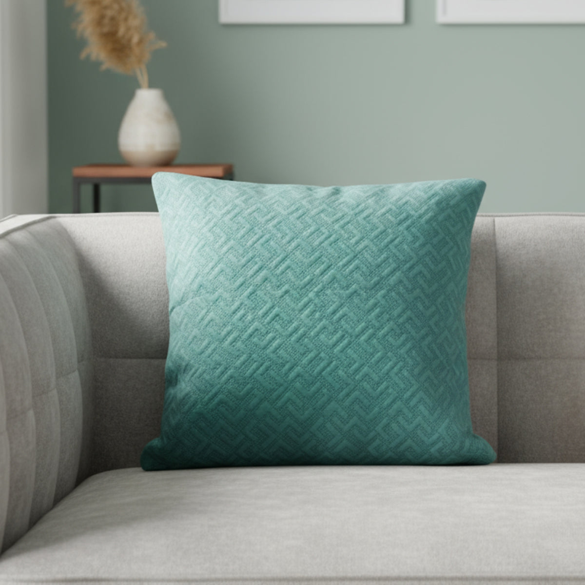Soft Textured Teal Cushion Cover
