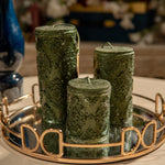 Sparkle Glitter Green Pillar Candle