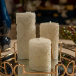 Sparkle Glitter White Pillar Candle