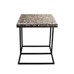 Square Mosaic Bone Inlay Side Table