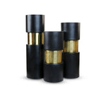 Standing Urn with blend of black and gold metal