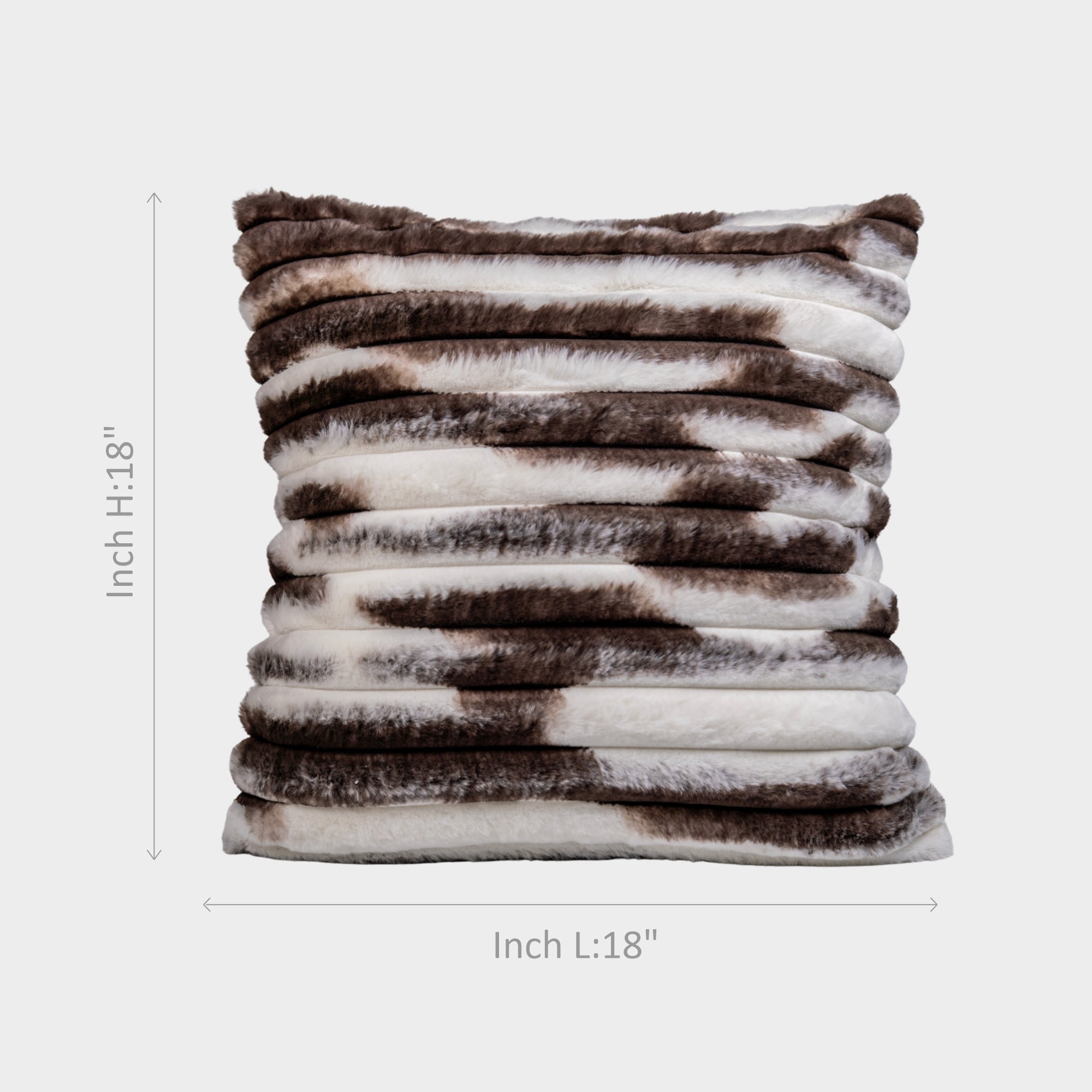 Striped Brown & White Cushion Cover