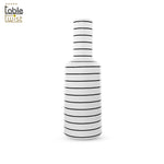 Striped White/Black Ceramic Vase