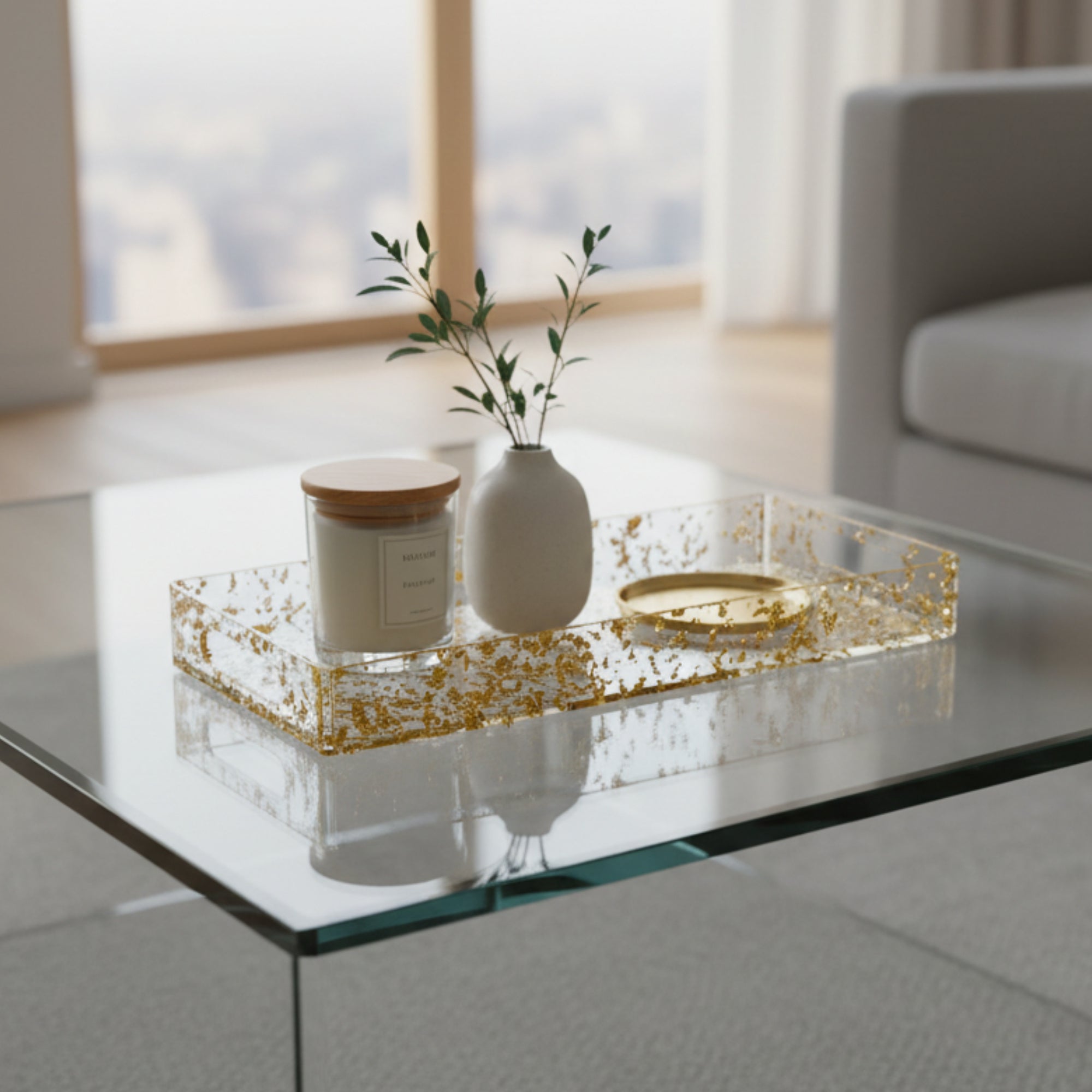 Terrazzo Oval Resin Tray