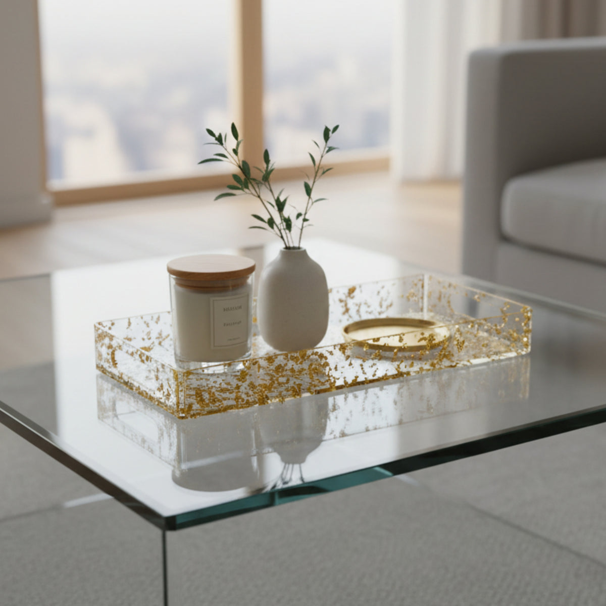 Terrazzo Oval Resin Tray