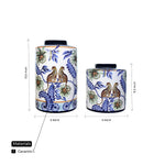 The  Big Blue and White Leopard Print Ceramic Jar 