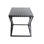 The Black and White Square Bone Inlay Side Table.