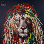 The Colorful Rasta Lion Wall Art.