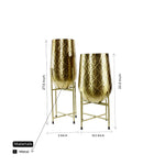 The Contemporary Golden Embossed Planter Set of 2