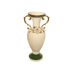 The European-Style White Ceramic Two-Handled Flower Vases.