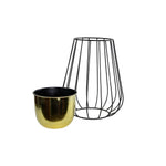 The Gold Metal Planter with Spoke Stand