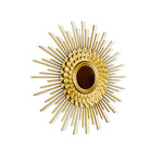 The Gold Metal Sunburst Decorative Wall Mirror.