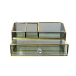 The Gold and Black Makeup Organizer with Drawer.