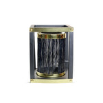 The Gold and Black Mild Steel T-Light Candle Lantern(Set of 1)