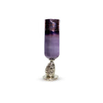 The Purple Glass Vase with Metal Base.