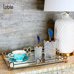 Rectangle Golden Glass Vanity Tray.