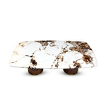 Rectangle Marble Center Table with Metal Base.