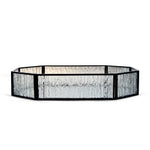 The Rustic Black Metal Octagon Mirror Glass Tray.