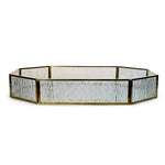 The Rustic Gold Metal Octagon Mirror Decorative Glass Tray.