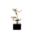Semi-Precious Stone Floral Decor featuring delicate butterflies.