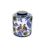 The Small  Big Blue and White Leopard Print Ceramic Jar 