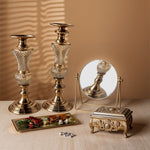 The Vintage metal & Glass Candle Holder.