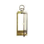  The gold metal and glass lantern.