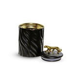 The small  Gold and Black Ceramic Tiger Jar