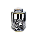 The tiger Black and White Ceramic jar