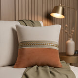 Two-Tone Cushion Cover in Ivory and Rust Orange