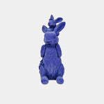 Velvet-Finish Purple Rabbit Statue