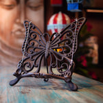 Vintage Butterfly Cast Iron Tabletop Cookbook Display Stand