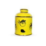 Vintage Car yellow ceramic Jar.