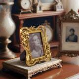 Vintage Floral Gold Resin Photo Frame.