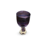 Violet Glass Vase with Metal Base.