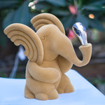 Whimsical Elephant Sculpture – Metallic Accent Resin Decor.