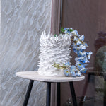 White Ceramic Vase with Textured Design