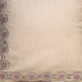 White Cushion Cover with Elegant Circle Border Design.
