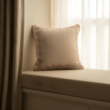 White Cushion Cover with Elegant Circle Border Design