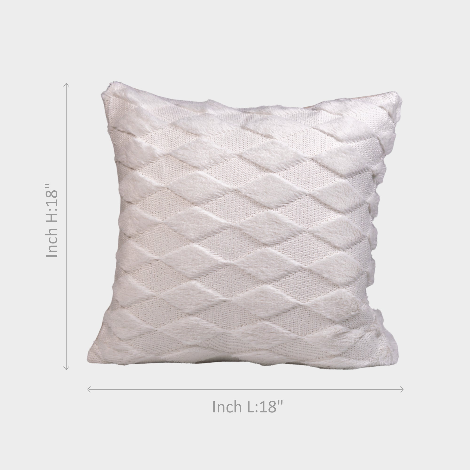 White Diamond Pattern Cushion Cover.