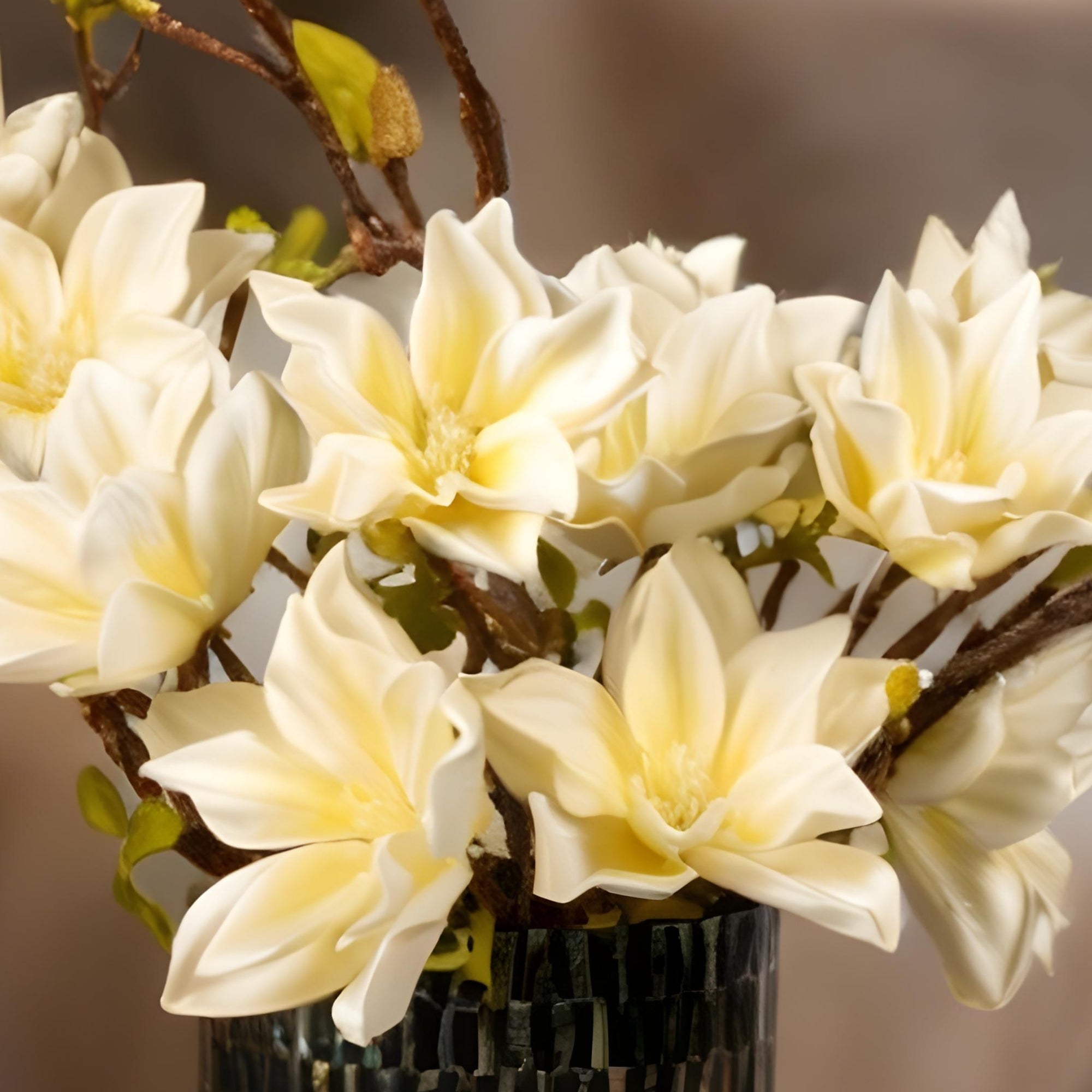 White Magnolia Blossom Artificial Flowers