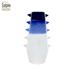 White and Blue Matte Ceramic vase